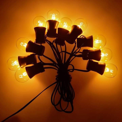 Imagen 6 de 10 de 10mts Guirnalda De Luces Para Exterior Vintage C/ Focos