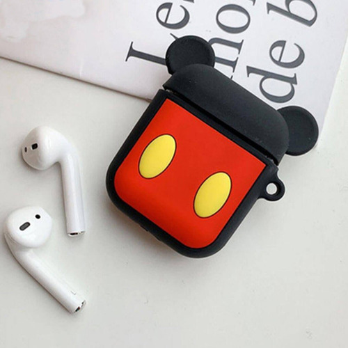 Imagem 2 de 4 de Kit Fone De Ouvido Sem Fio Preto Com Capa Mickey Silicone