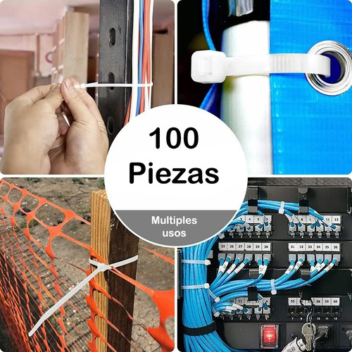 200 Pack Difus Cincho 8 Ideal Para Cableado 20cm 40lb Transparente