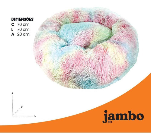 Caminha Pet Nuvem Redonda Alta Grande 70cm X 20cm Colorida