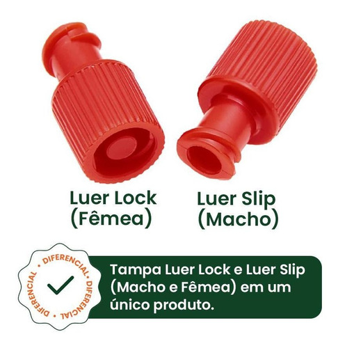 Tampa Protetora Estéril Luer Lock Slip Macho E Fêmea C100 Un
