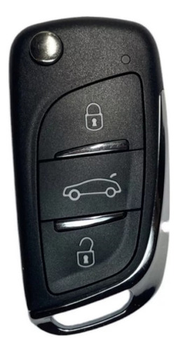 Carcaça Chave Canivete Citroen Olimpus Com Led Azul - Compatível C3, C4, Pallas - Moderna E Resistente, Instalação Fácil, Sem Lâmina