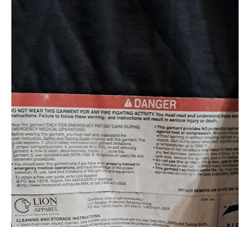 Campera Bombero Paramedico U. S. A. (Usado)