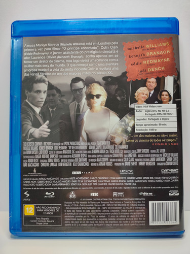 Bluray Sete Dias Com Marilyn Fime Original Dublado (Usado)