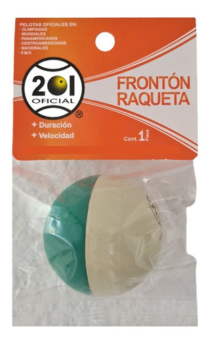 Pelota Fronton Raqueta 201 Oficial Blanco Verde Golden