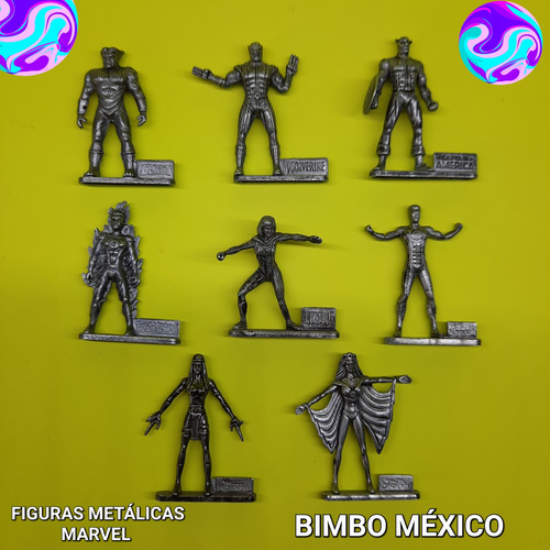 Set De 8 Figuras Metálicas Marvel 2007 Bimbo México 
