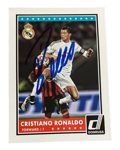 Tarjeta Donruss 2015 Firmada Cristiano Ronaldo Real Madrid
