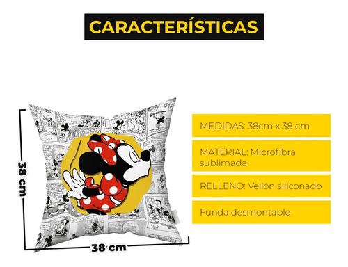 Imagen 3 de 3 de Almohadon Decorativo Almohadones Decorativos De 40x40 Minnie
