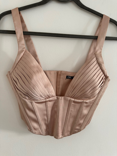 Top Satinado Rosa Claro Zara