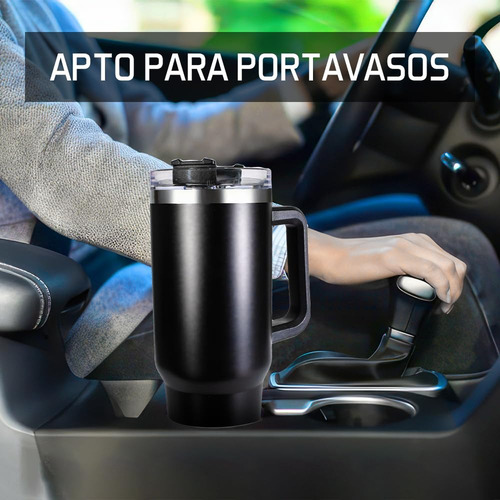 Termo Acero Inoxidable 40oz Vaso Térmico Mantiene Frio Negro