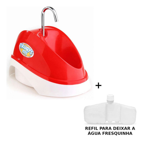 Bebedouro Pet Automatico Bivolt 2l Vermelho + Refil Gelo