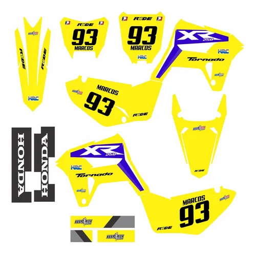 comprar Kit Gráfico Para Biker R1de Xr250 Tornado Ades1vo Fino Kr-33