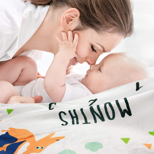 Baby Monthly Milestone Blanket Boy - Dinosaur Neutral Newbor