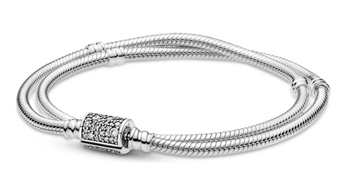 Brazalete Pandora Moments Doble Cadena Serpiente Broche