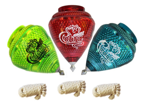 Set De 3 Trompos Cometa Jumbo Cobra Colores Surtidos Trompo Surtido