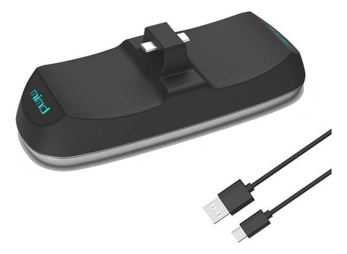 Cargador Rápido Base Dual Para Joysticks Ps5 Led Usb Color Negro
