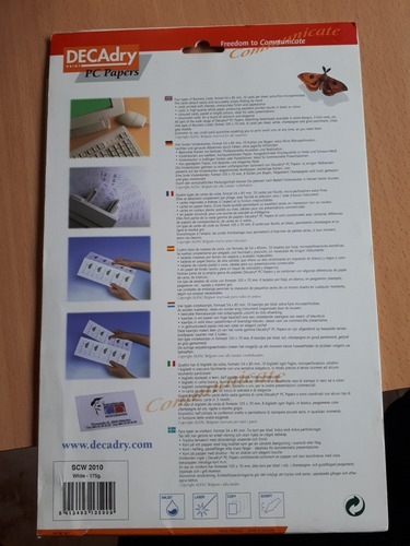 12 Hojas X 10 Tarjetas Para Imprimir Importado De Bélgica