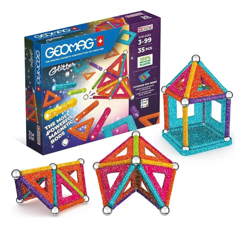 Bloques Geomag Magneticos Iman 35 Piezas Glitter Playking