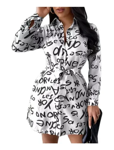 Vestido blanco tipo camisa outlet