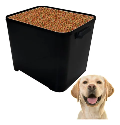Contenedor de pienso plano grande de 15 kg con tapa de sellado