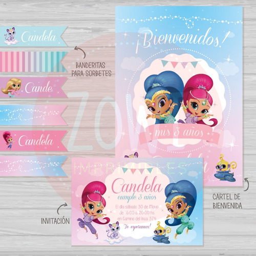 Kit Imprimible Shimmer Y Shine - Zowi Imprimibles