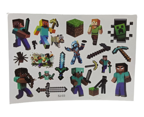 Tattos Temporales Minecraft Para Niños