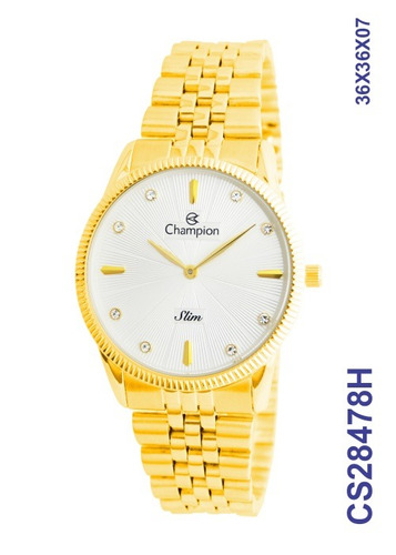 Relogio Slim Feminino Champion Dourado Cs28478h