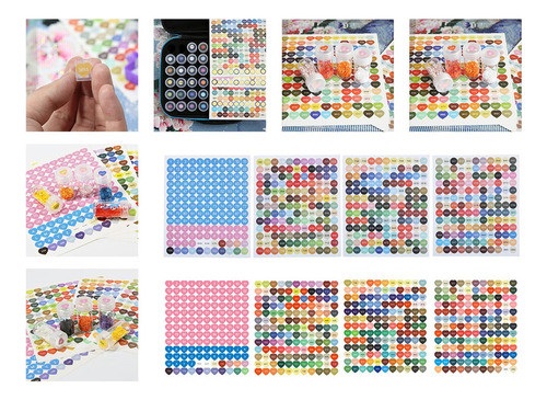 8 Pegatinas De Colores For Pintura De Diamantes, Adhesivo