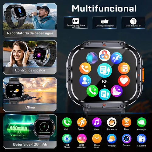 Smartwatch Hombres Relojes Inteligente Llamada Bluetooth