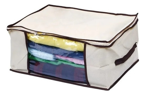 Caja Organizadora De Tela Guarda Mantas Ropa 45x45x20 Cm