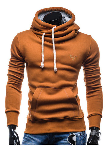 Sudadera Hoddie Moda Cuello Alto Cruzado Capucha Afelpada