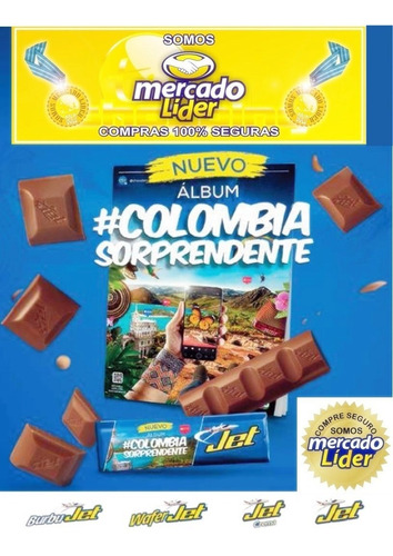 Álbum Nuevo #colombiasorprendente + Caja X 50 Chocolatinas