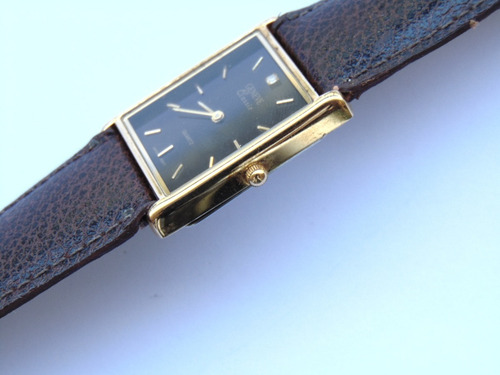Relogio Classico Geneva Retangular Plaque Ouro Impecavel Pre