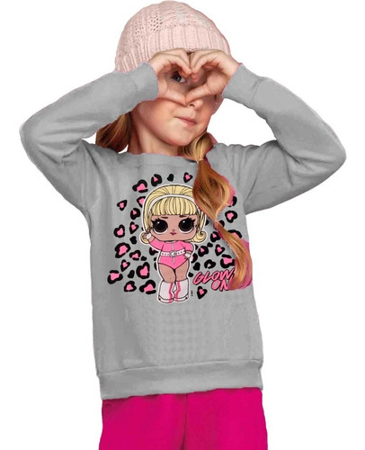 Blusa Moletom Infantil Menina Inverno Personagens Licenciado