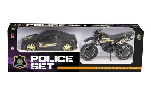 Carro E Moto Police Set 306 - Bs Toys