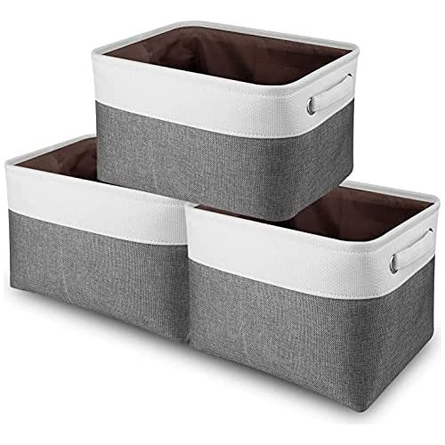 Large Storage Basket Bin Set [3-pack] Storage Cube Box ...