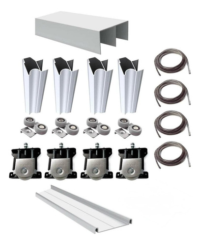 Kit Frente Placard 2 Mts 2 Puertas Aluminio - Classic - Sade