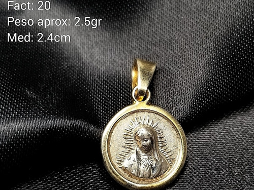 Dijes Baño De Oro Virgen De Guadalupe Plata Ley 925