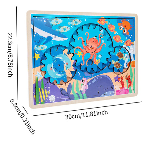 Rompecabezas De Animales, Juguetes 30x22,3x0,8cm Azul