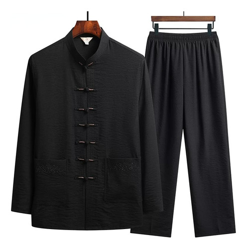 Conjunto De Camisa Y Pantalones De Taichí Para Hombre, Camis