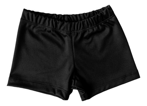 Short Lycra Liso Negro Nena Con Elastico Minimoda