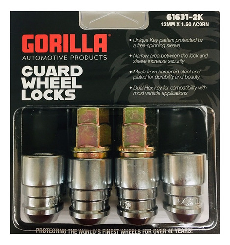 Birlos De Seguridad Gorilla Cabeza Loca Kia Forte  61631