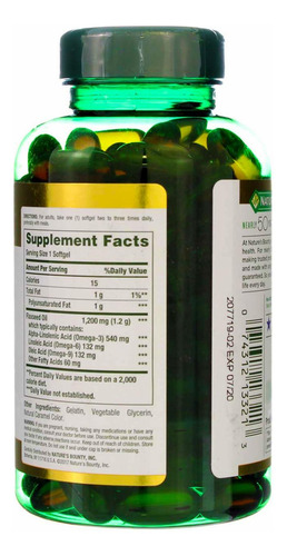 Aceite De Linaza 1200 Mg 125 Cápsulas Blandas Paquete 2
