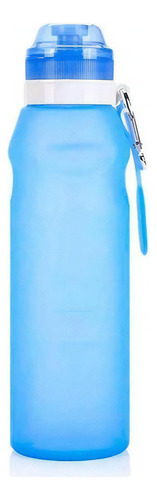 Squeeze Dobrável Sport Azul Silicone 600ml