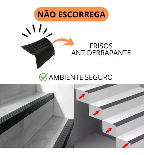 Kit 10m Testeira Piso Garagem C/ Friso L Segurança