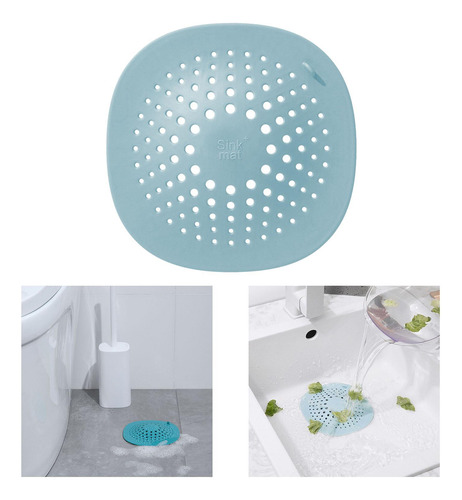 Drain Hair Catcher, Silicone Hair With Suction Cups Blue