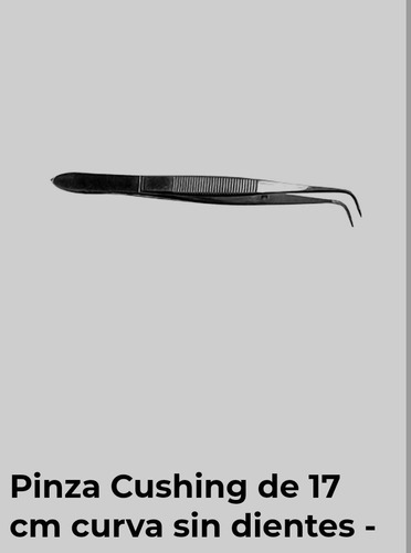 Pinza Cushing 17 Cm Punta Curva Sin Dientes. Made In Germany