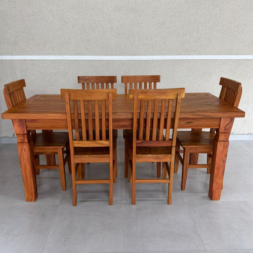 Mesa De Jantar 1,80m +6 Cadeiras Madeira Demolição Promoção