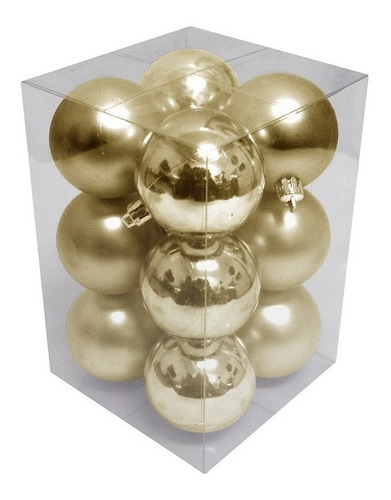 Bola De Natal Cobre E Ouro - 12 Unid. 4cm - Fosca Brilhantes