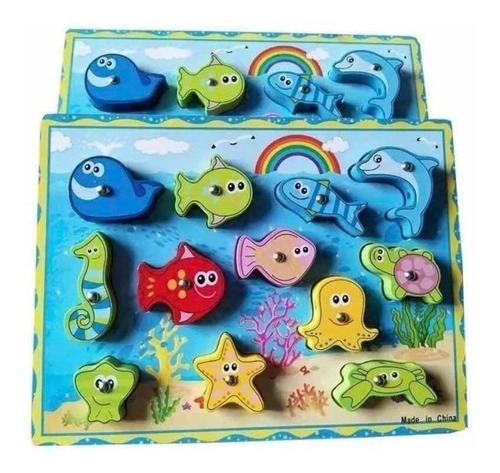 Juego De Pesca Magnéticos Puzzle Rompecabezas Didactico 12pz